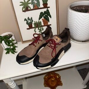 adidas Brown and Black Sneakers with Red Accents